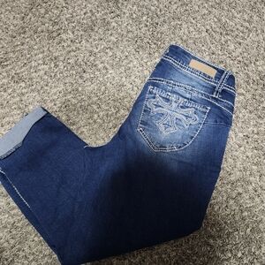 Royalty For Me Dark Blue Ankle Jeans